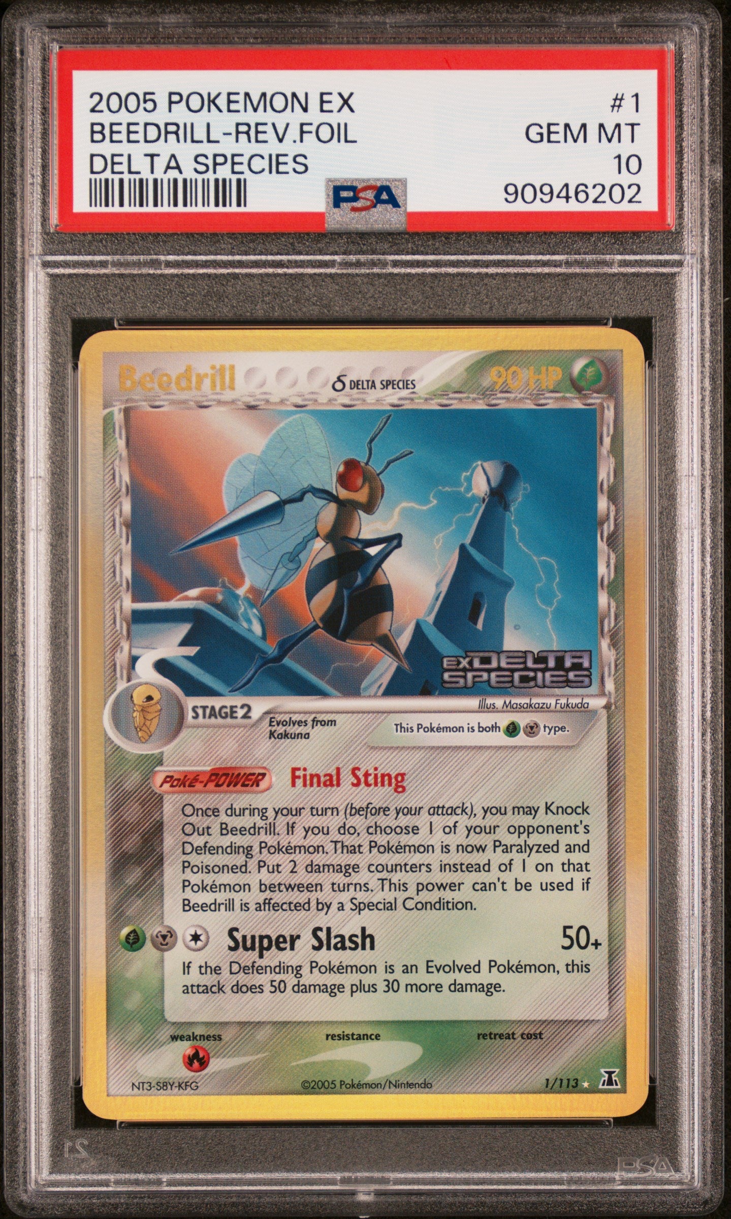 2005 Pokemon Ex Delta Species #1 Beedrill Rev.Foil PSA 10
