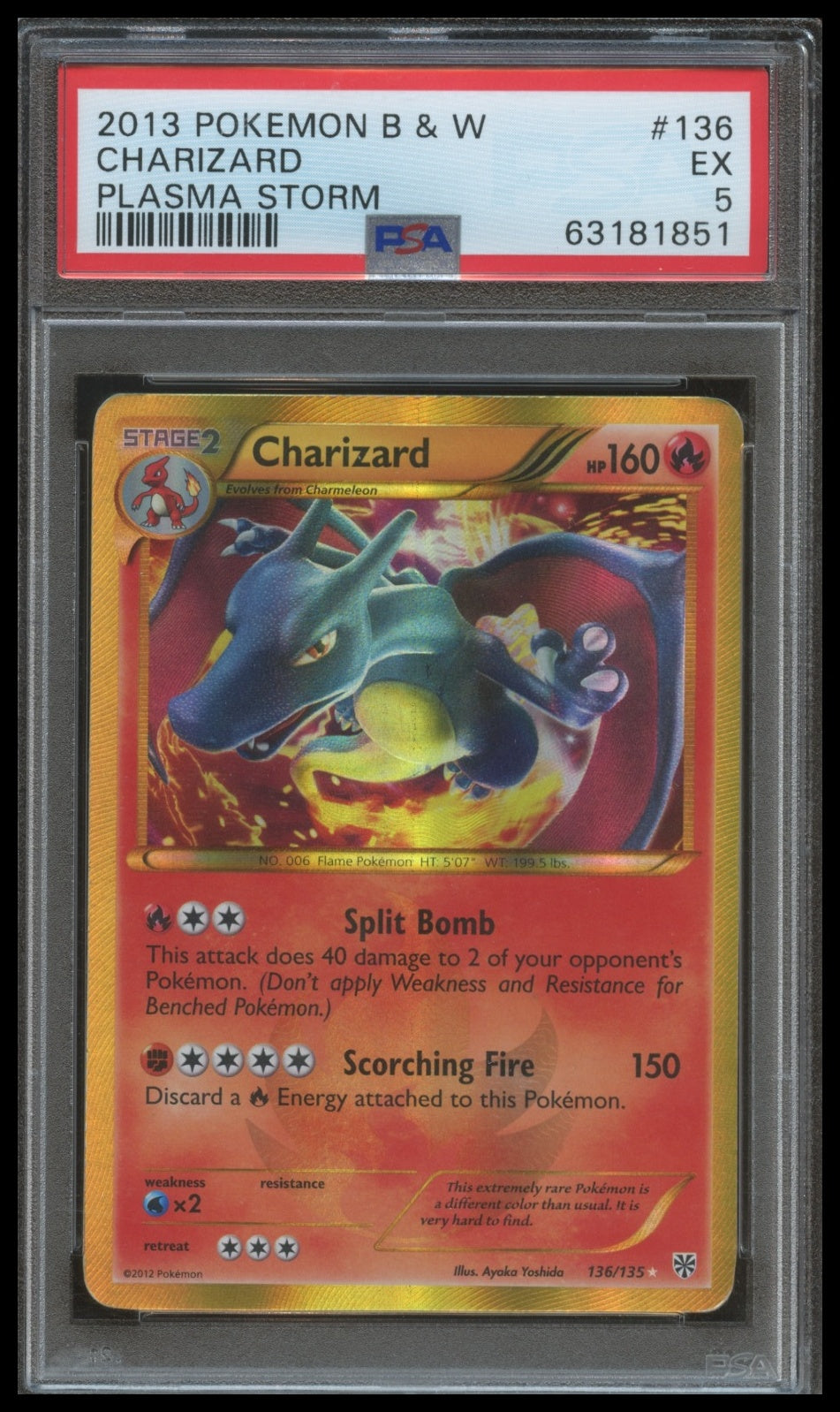 2013 Pokemon Black & White Plasma Storm Charizard #136 PSA 5 – The Card Hub