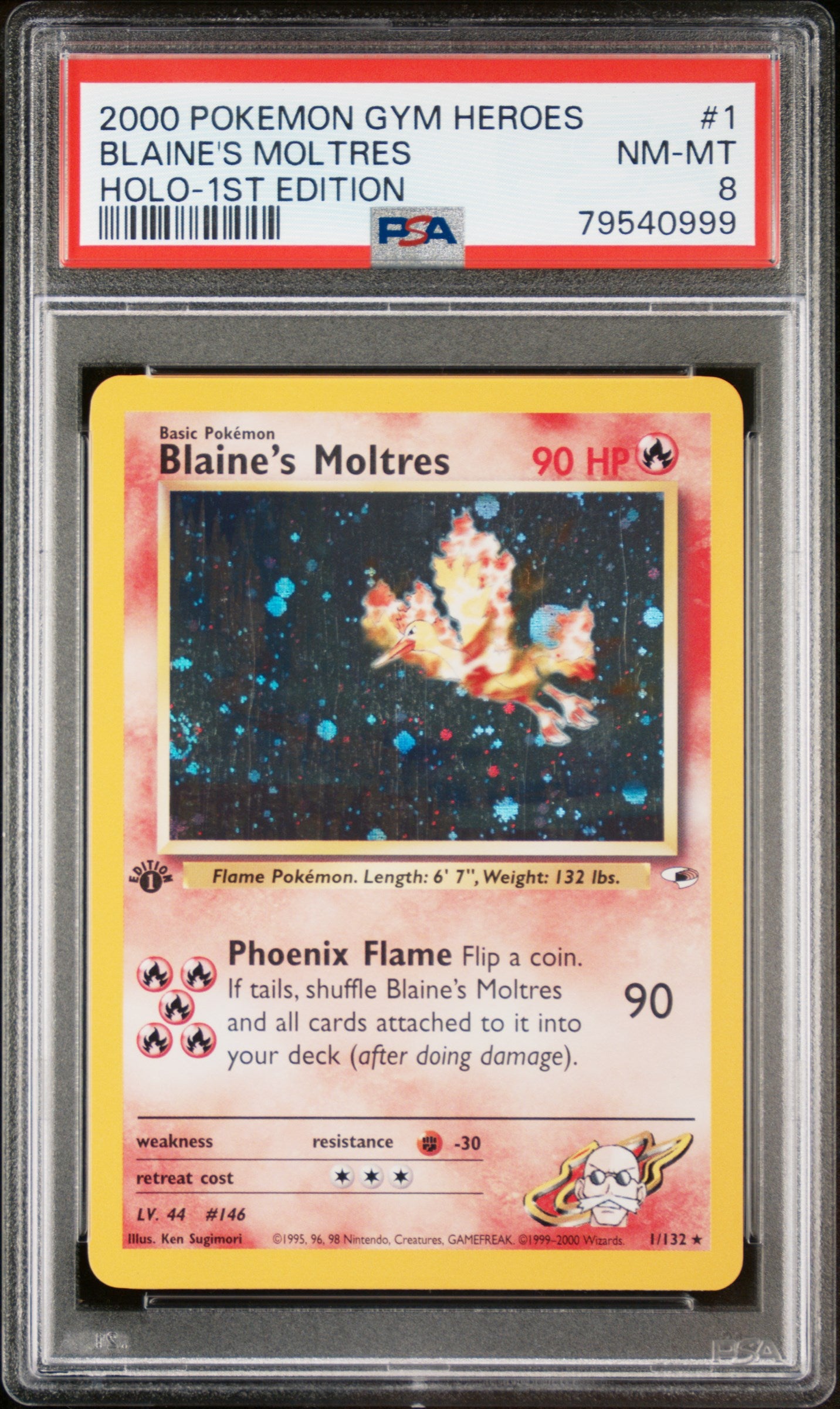 2000 Pokemon Gym Heroes Blaine'S Moltres #1 PSA 8