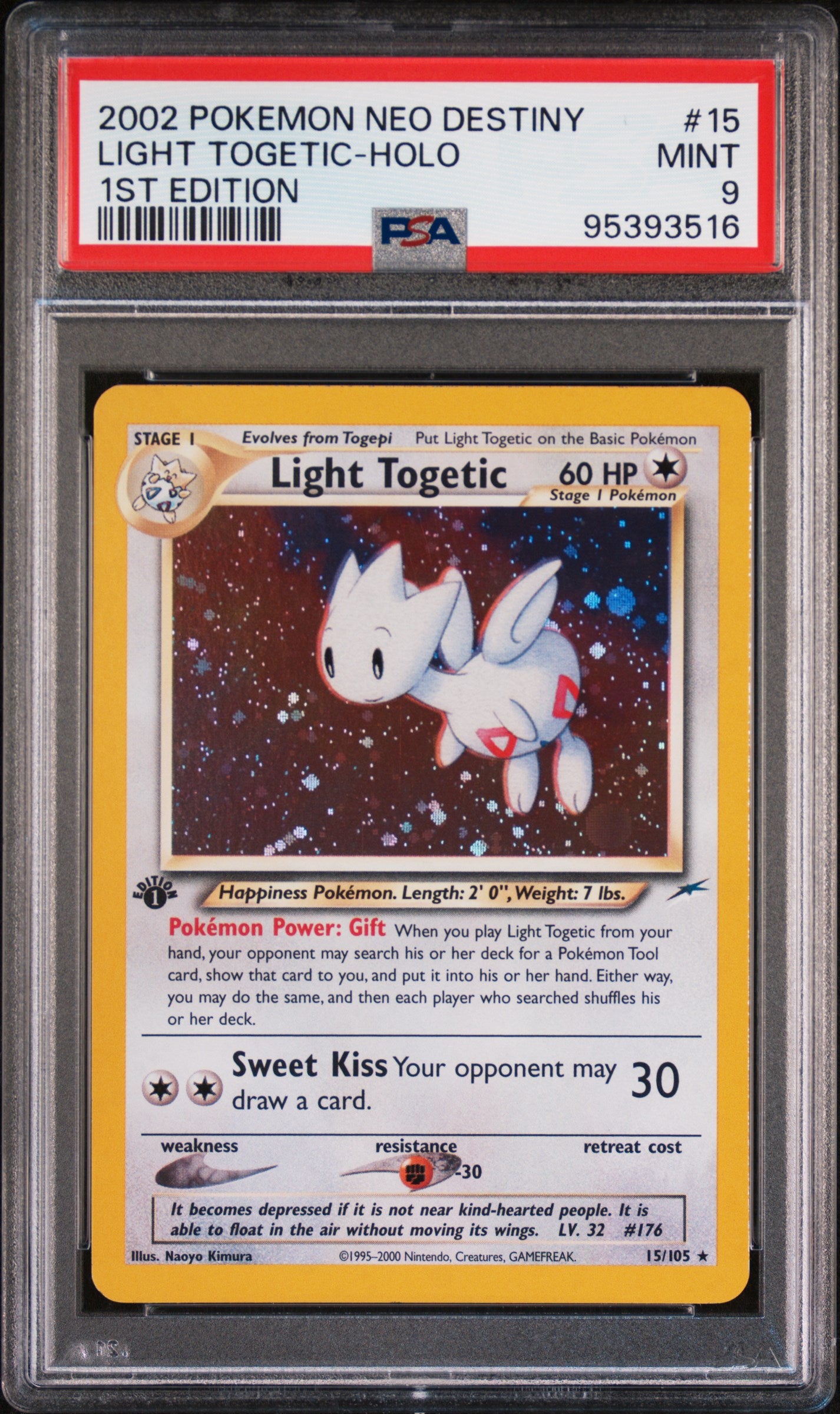 2002 Pokemon Neo Destiny Light Togetic-Holo #15 PSA 9