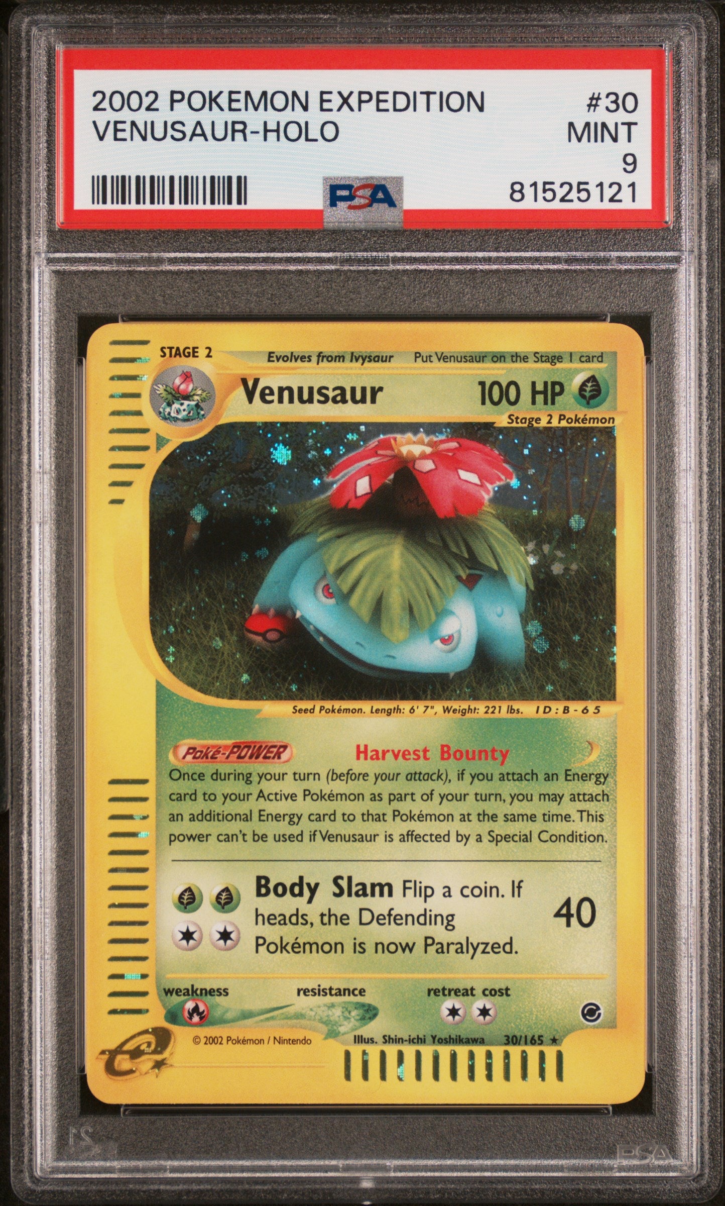 2002 Pokemon Expedition Venusaur Holo #30 PSA 9