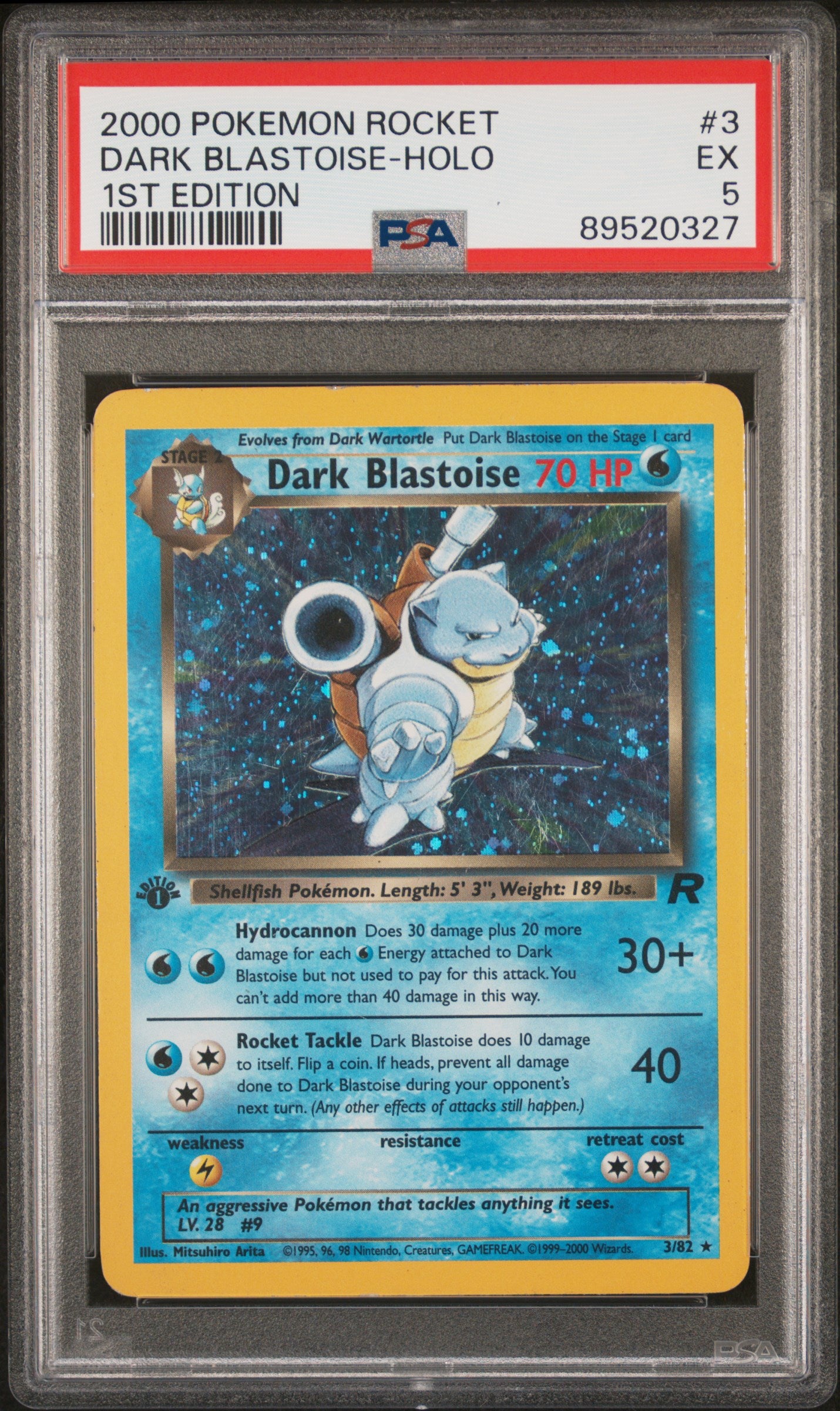 2000 Pokemon Rocket Dark Blastoise Holo #3 1st Edition PSA 5