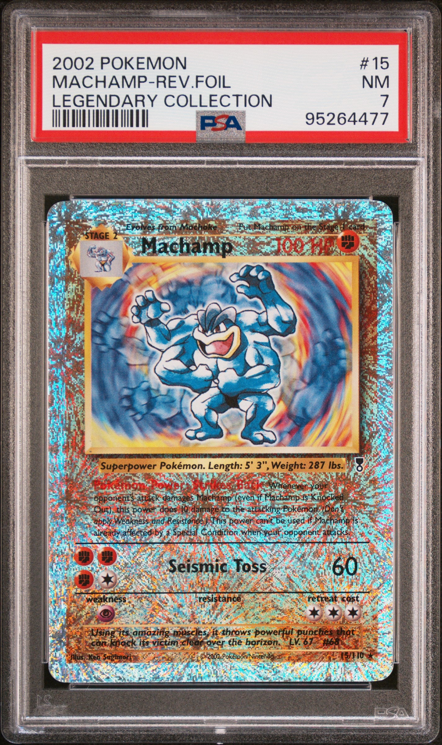 2002 Pokemon Legendary Collection Machamp Rev.Foil #15 PSA 7