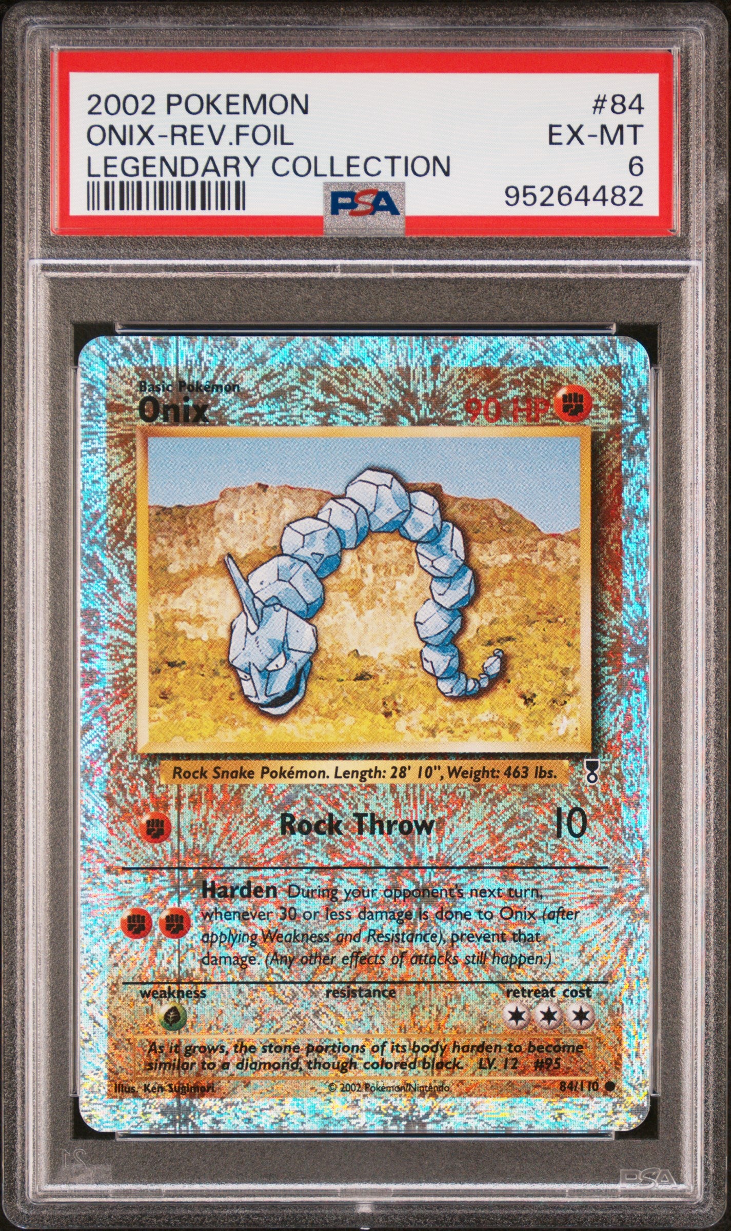 2002 Pokemon Legendary Collection Onix Rev.Foil #84 PSA 6