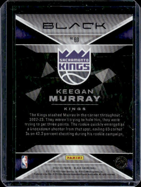 2022-23 Panini Black #69 Keegan Murray Gold #/25 RC