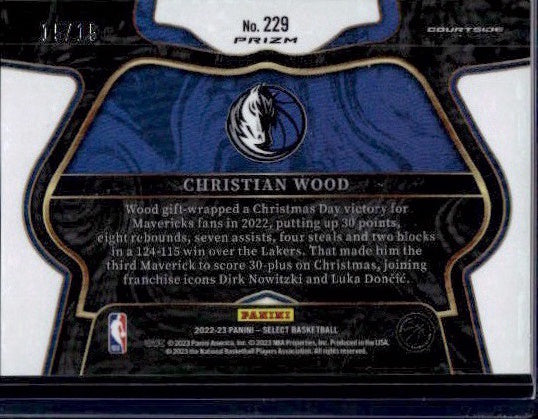 2020-21 Panini Select #240 Christian Wood Neon Orange Pulsar Prizms FOTL #/15