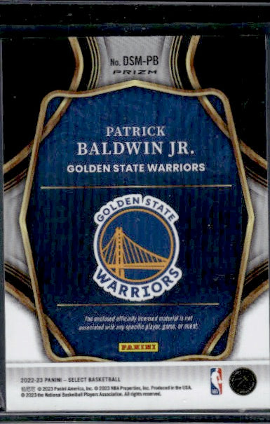 2022-23 Panini Select #DSM-PB Patrick Baldwin Jr. Draft Selections Mem RC