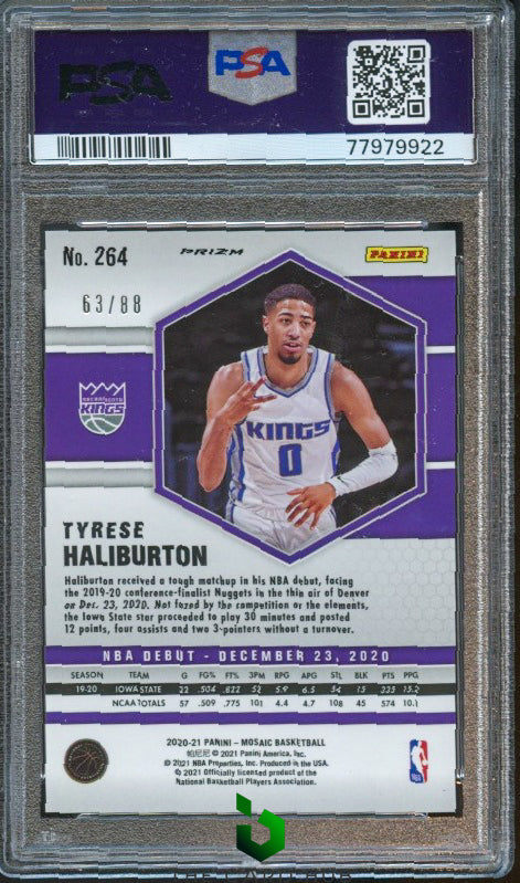 2020-21 Panini Mosaic #264 Tyrese Haliburton Choice Fusion #/88 RC
