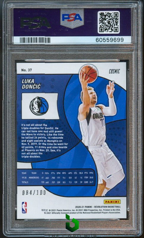 2020-21 Panini Revolution #37 Luka Doncic Cosmic PSA 10 #/100