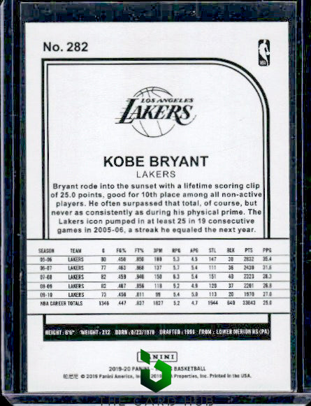 2019-20 Hoops #282 Kobe Bryant