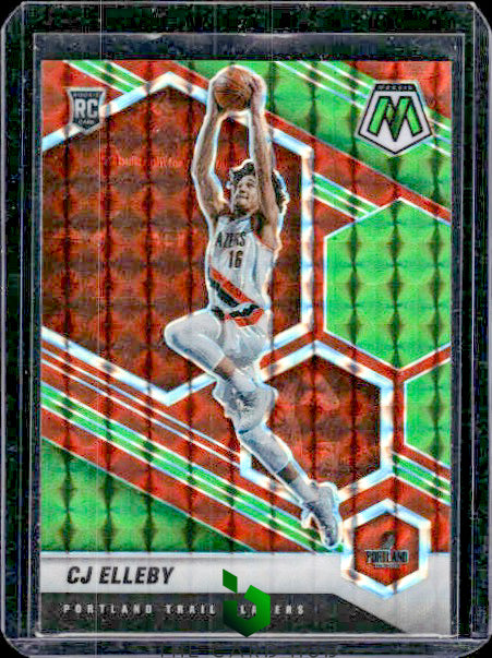 2020-21 Panini Mosaic #232 CJ Elleby Mosaic Choice Red and Green RC