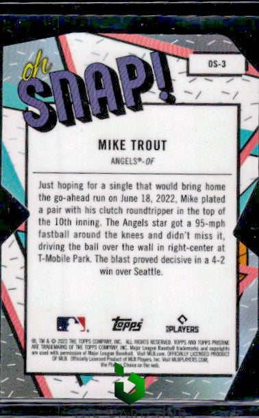 2023 Topps Pristine #OS-3 Mike Trout Oh, Snap!