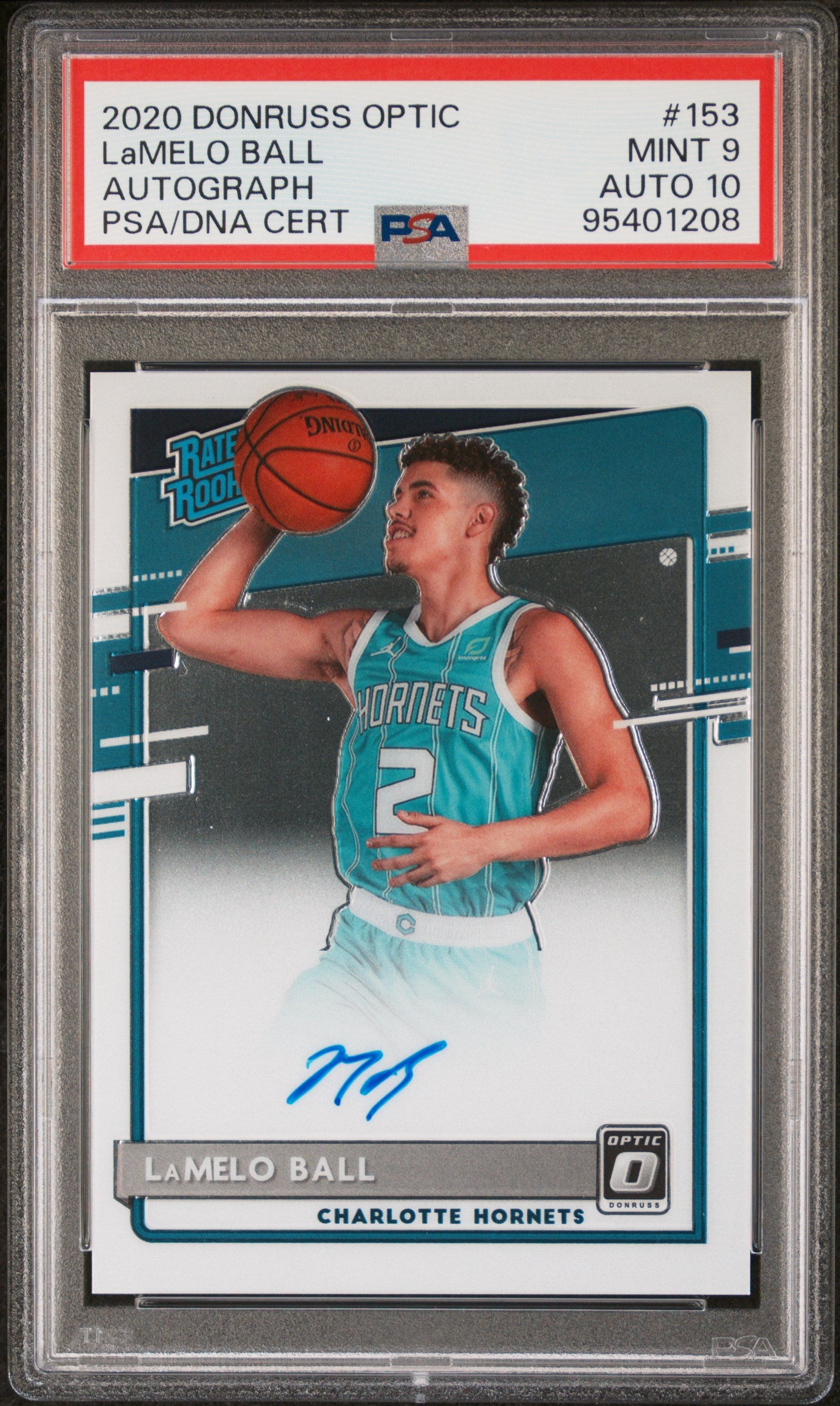 2020 Panini Donruss Optic #153 Lamelo Ball Autograph PSA 9