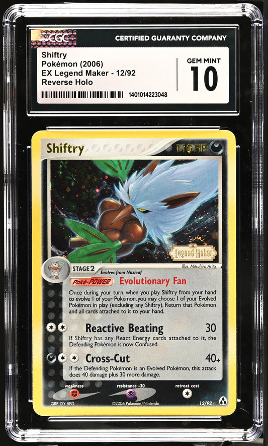 2006 EX Legend Maker Shiftry #12/92 Reverse Holo,Rare CGC 10