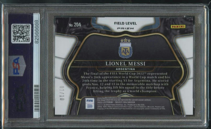 2022-23 Panini Select FIFA #204 Lionel Messi Gold #/10