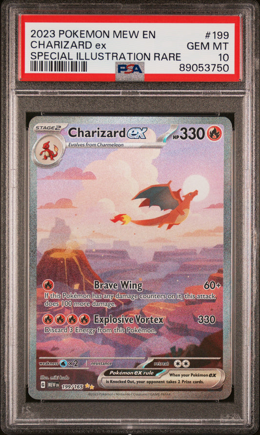 2023 Pokemon Mew En-151 Charizard Ex #199 PSA 10