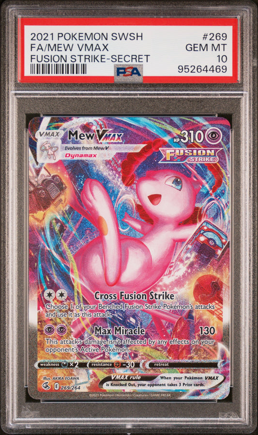 2021 Pokemon Sword & Shield Fusion Strike Fa/Mew Vmax #269 PSA 10
