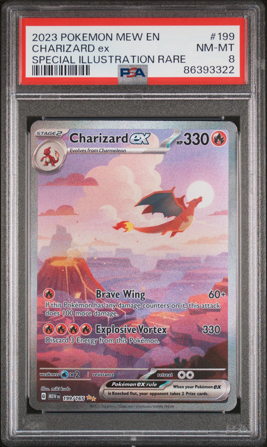 2023 Pokemon Mew En-151 Charizard Ex #199 PSA 8