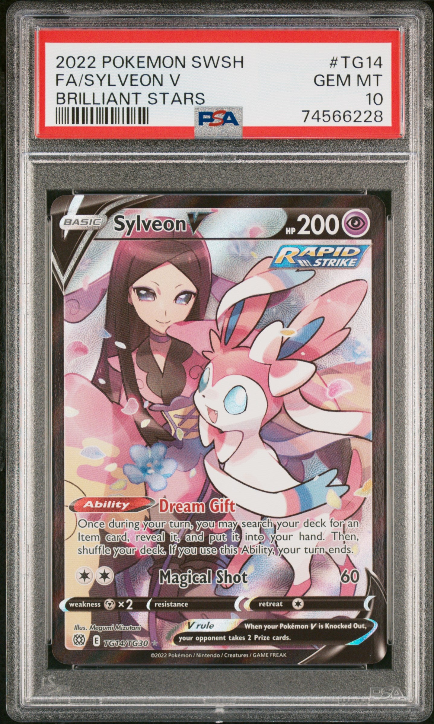 2022 Pokemon Sword & Shield Brilliant Stars Fa/Sylveon V #TG14 PSA 10