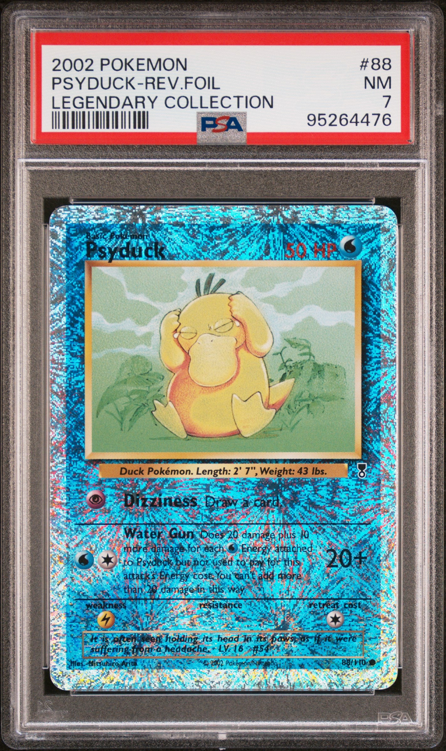 2002 Pokemon Legendary Collection Psyduck Rev.Foil #88 PSA 7