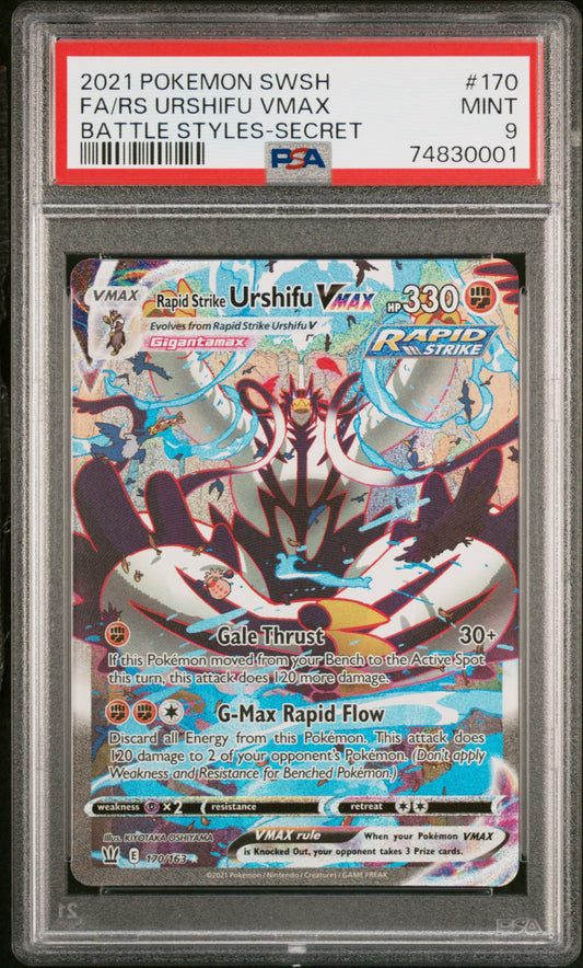 2021 Pokemon Sword & Shield Battle Styles Fa/Rs Urshifu Vmax #170 PSA 9