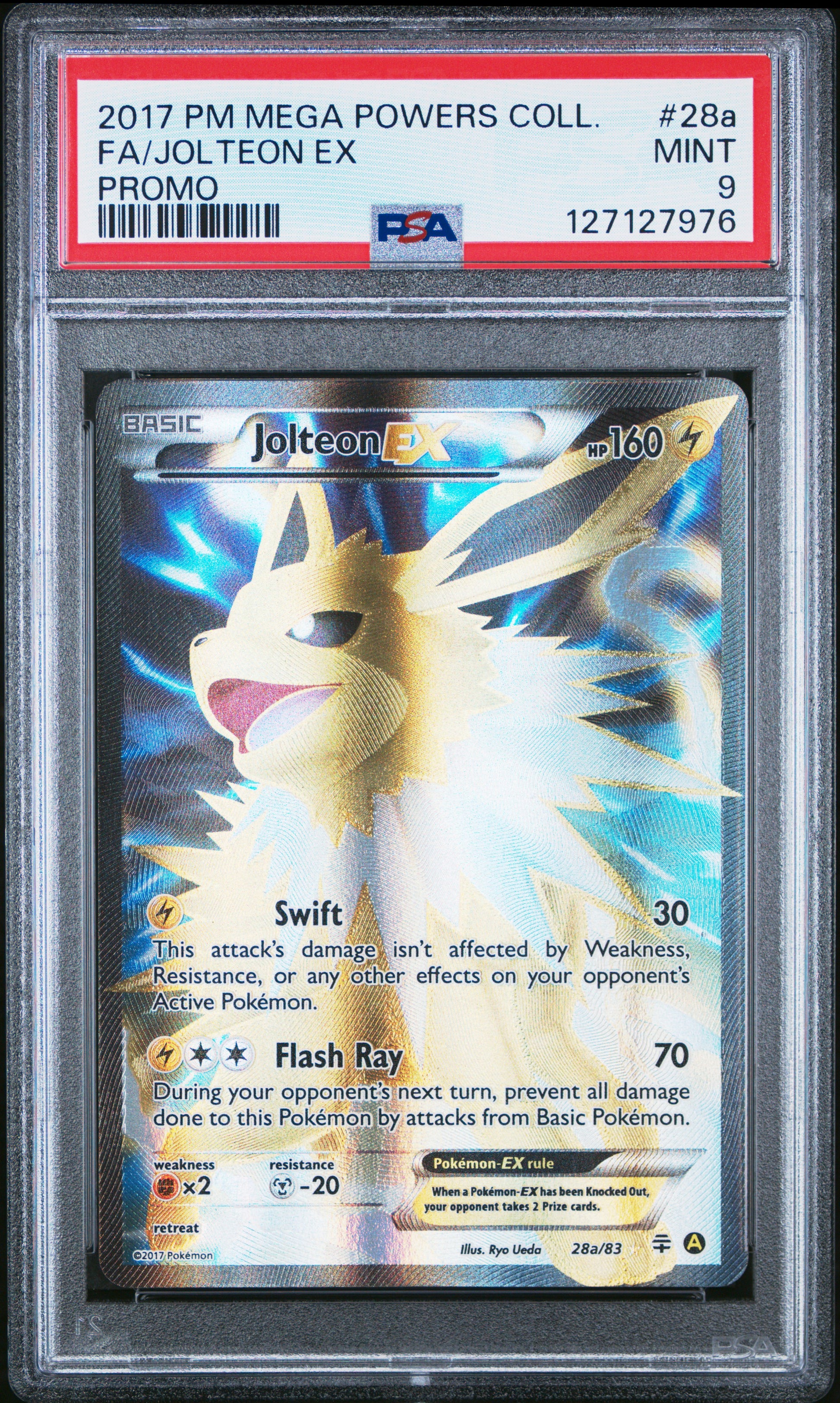 2017 Pokemon Mega Powers Collection Promo Fa/Jolteon Ex #28a PSA 9