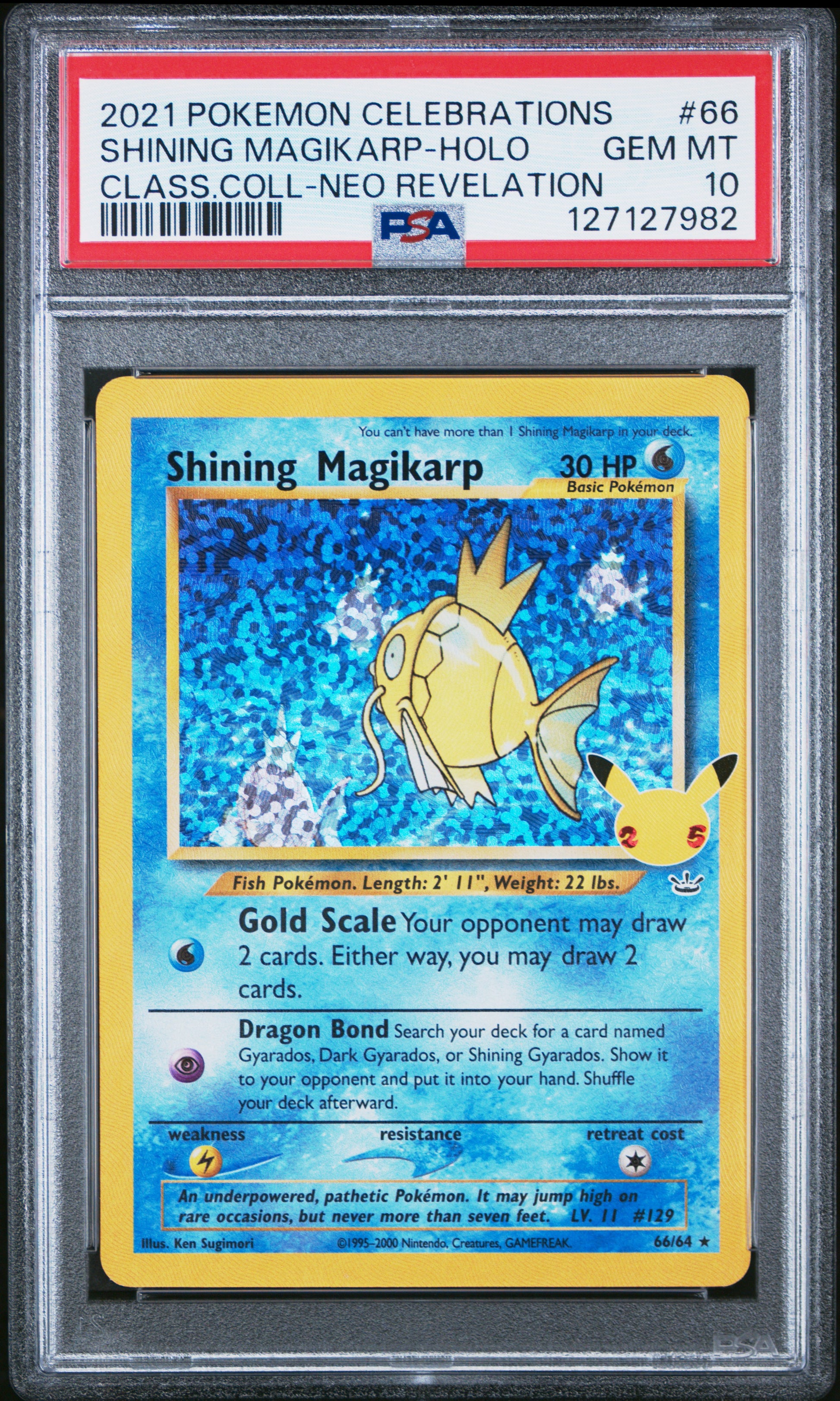 2021 Pokemon Celebrations Classic Collection Shining Magikarp-Holo #66 PSA 10