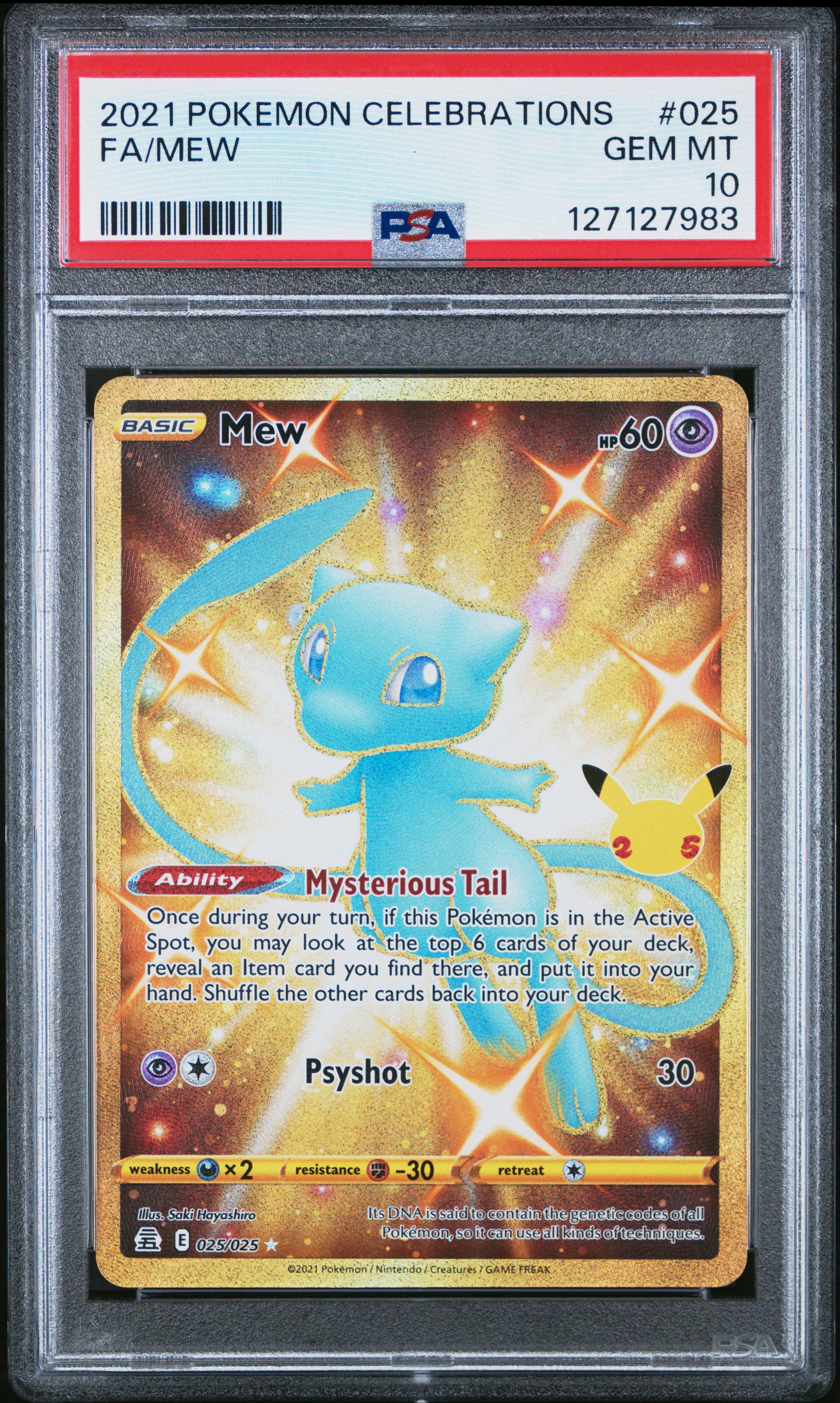 2021 Pokemon Celebrations Fa/Mew #025 PSA 10