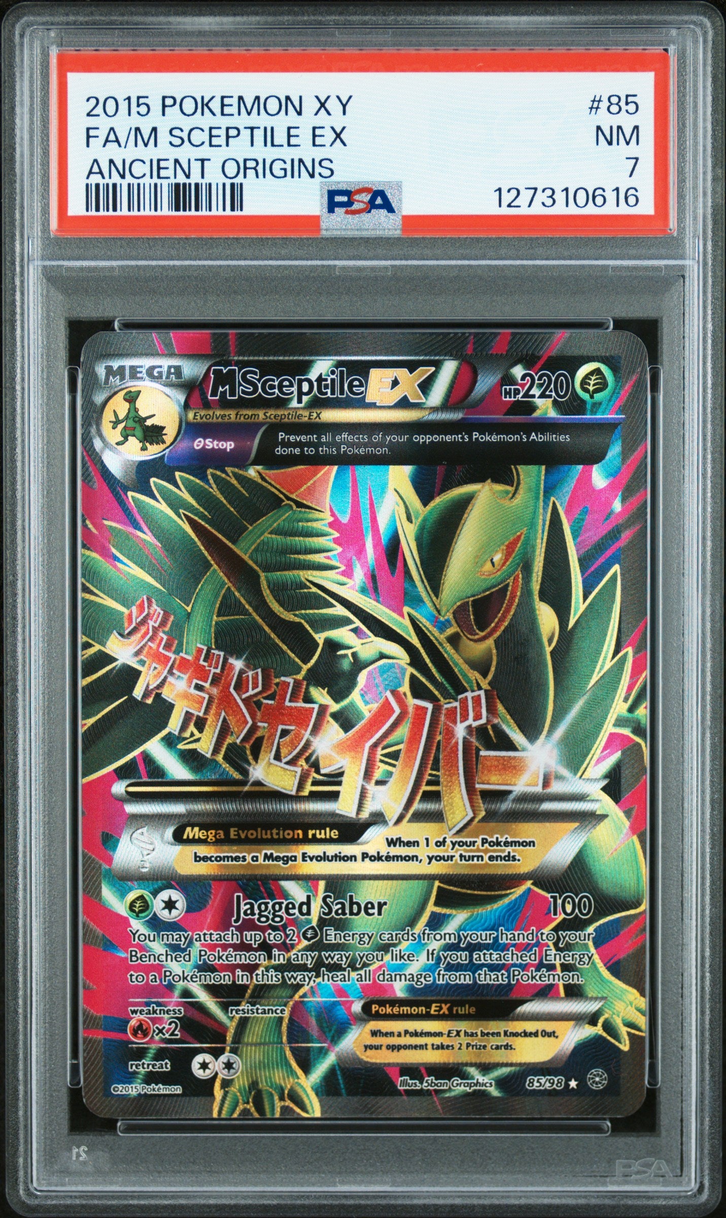 2015 Pokemon Xy Ancient Origins Fa/M Sceptile Ex #85 PSA 7