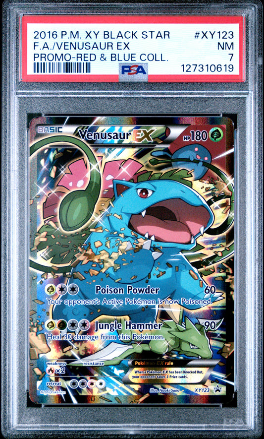 2016 Pokemon Xy Black Star Promo Fa/Venusaur Ex #XY123 PSA 7