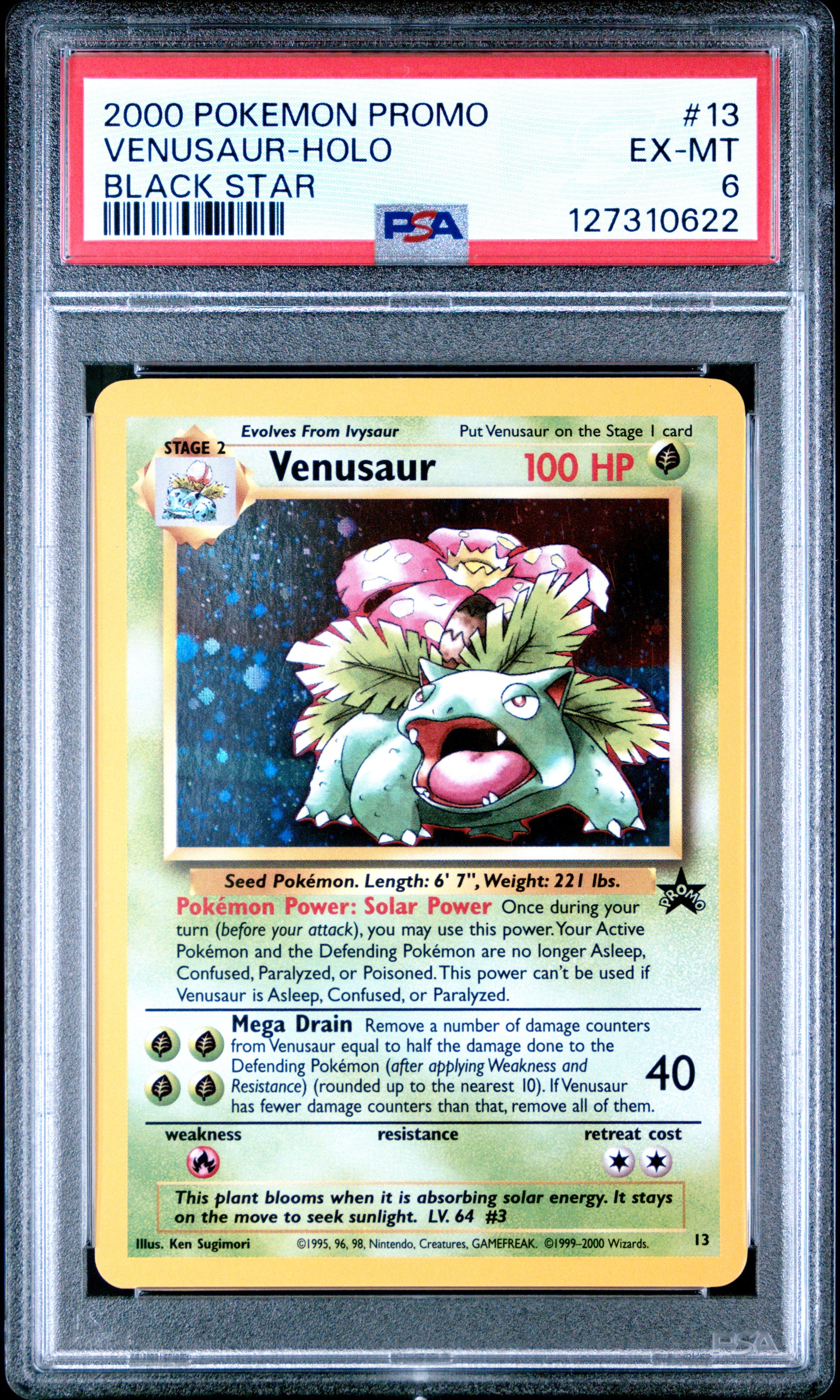 2000 Pokemon Promo Black Star Venusaur-Holo #13 PSA 6