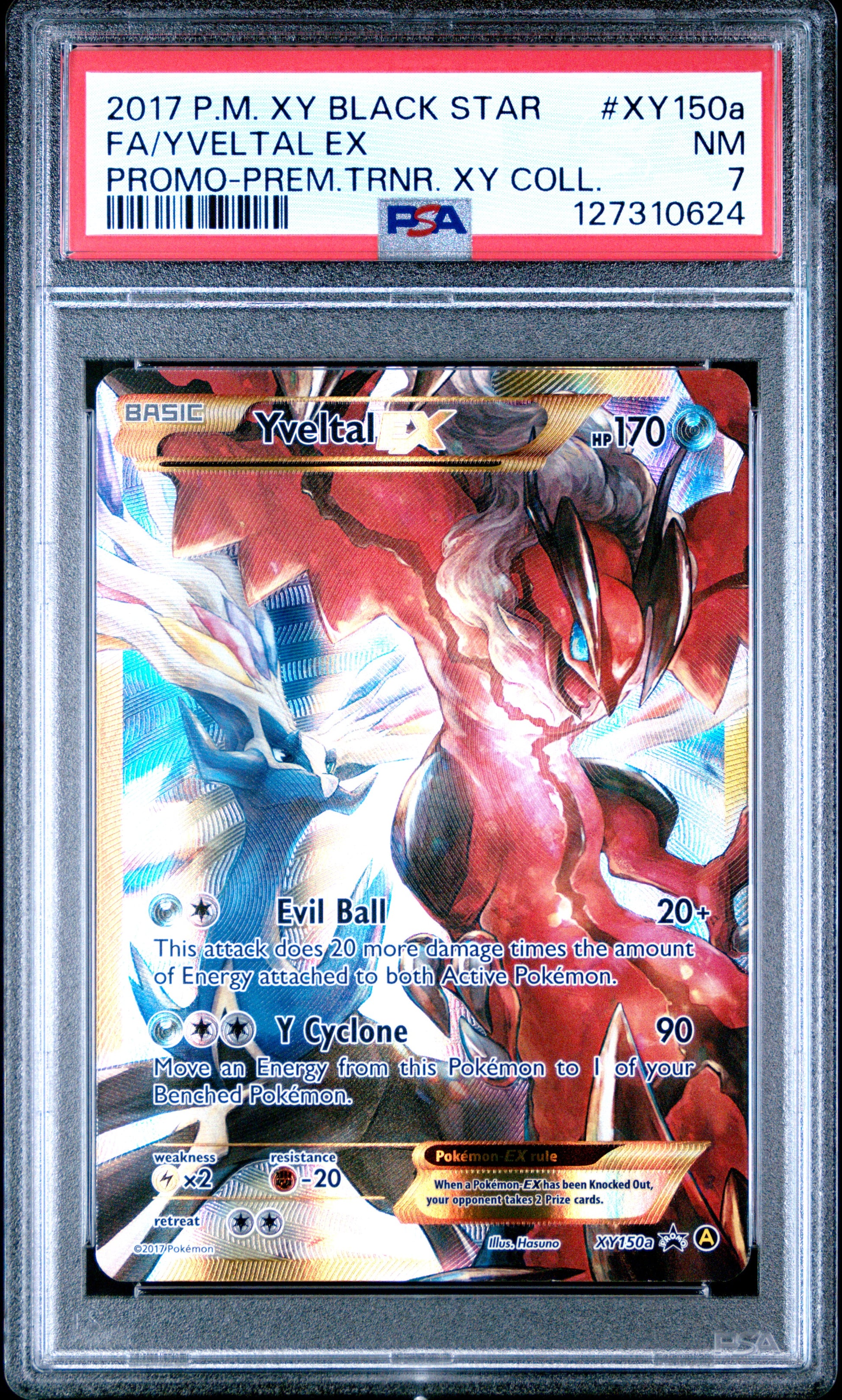 2017 Pokemon Xy Black Star Promo Fa/Yveltal Ex #XY150a PSA 7