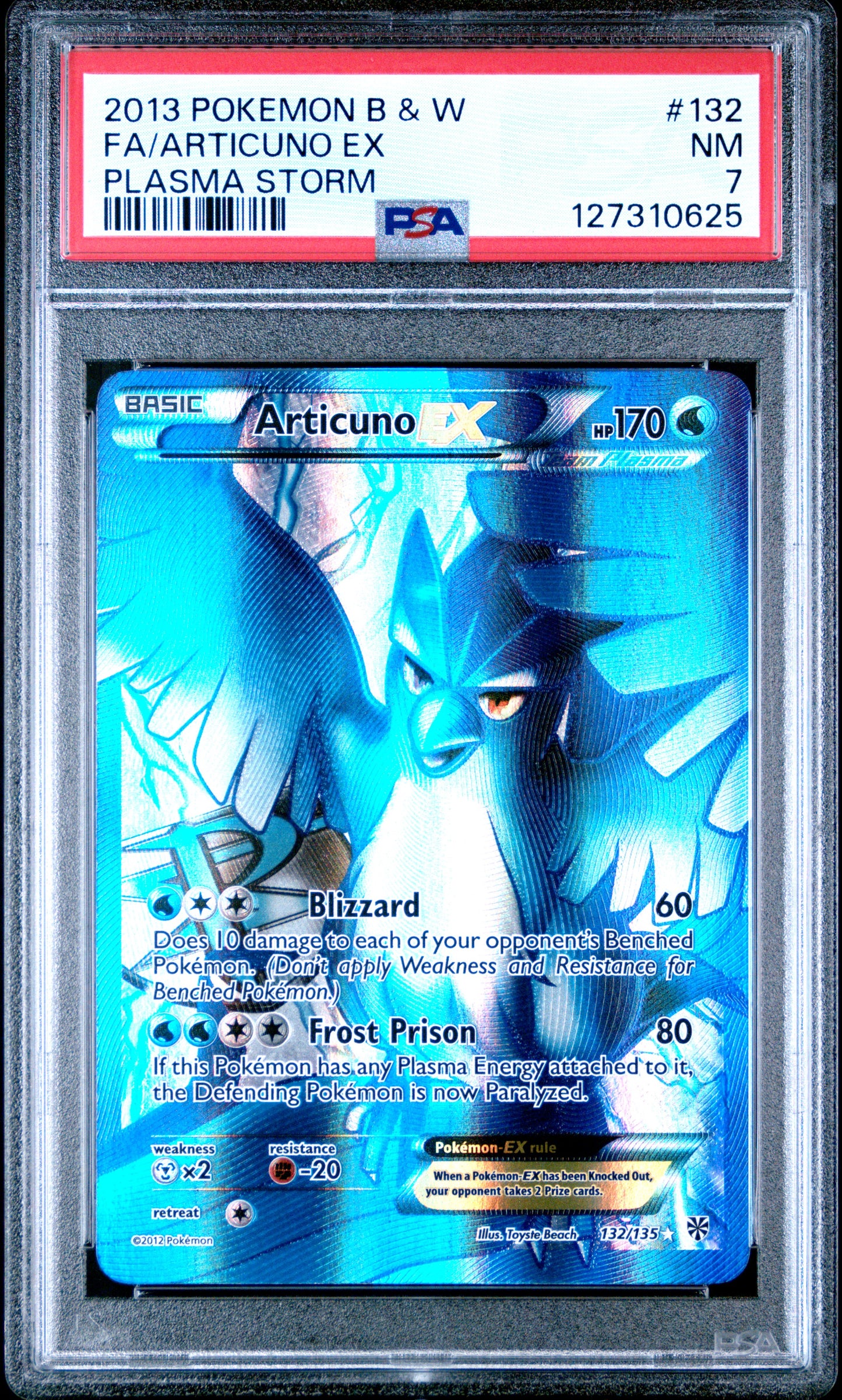 2013 Pokemon Black & White Plasma Storm Fa/Articuno Ex #132 PSA 7