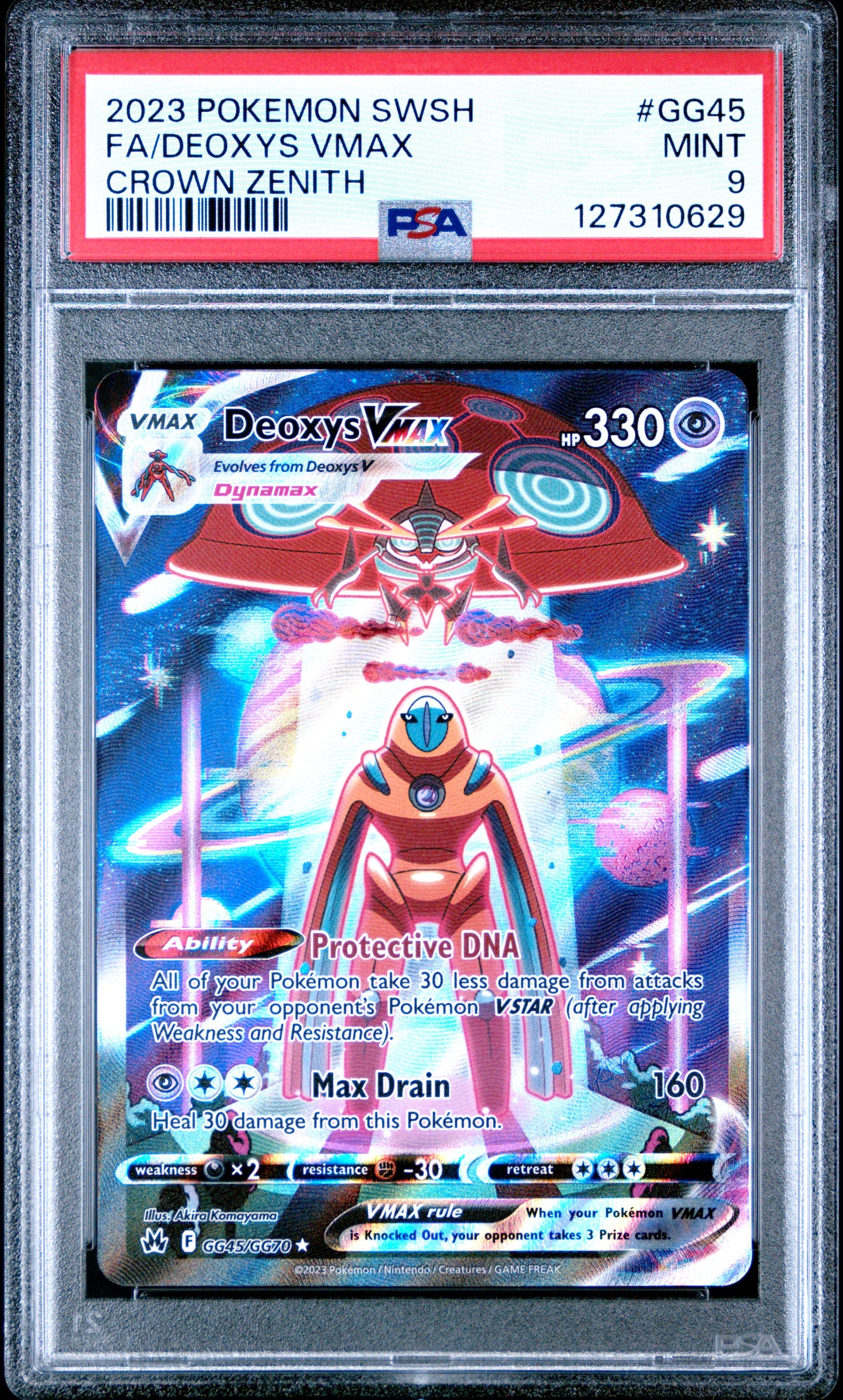 2023 Pokemon Sword And Shield Crown Zenith Fa/Deoxys Vmax #GG45 PSA 9