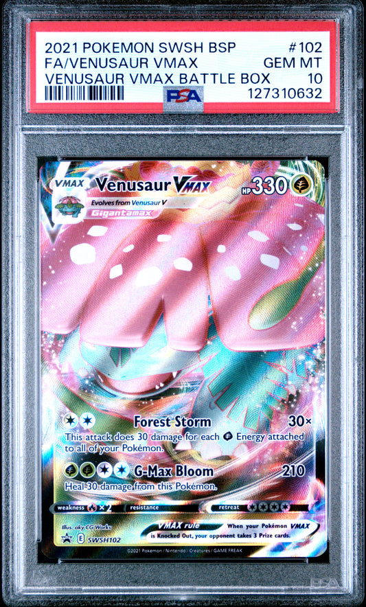 2021 Pokemon Swsh Black Star Promo Fa/Venusaur Vmax #102 PSA 10