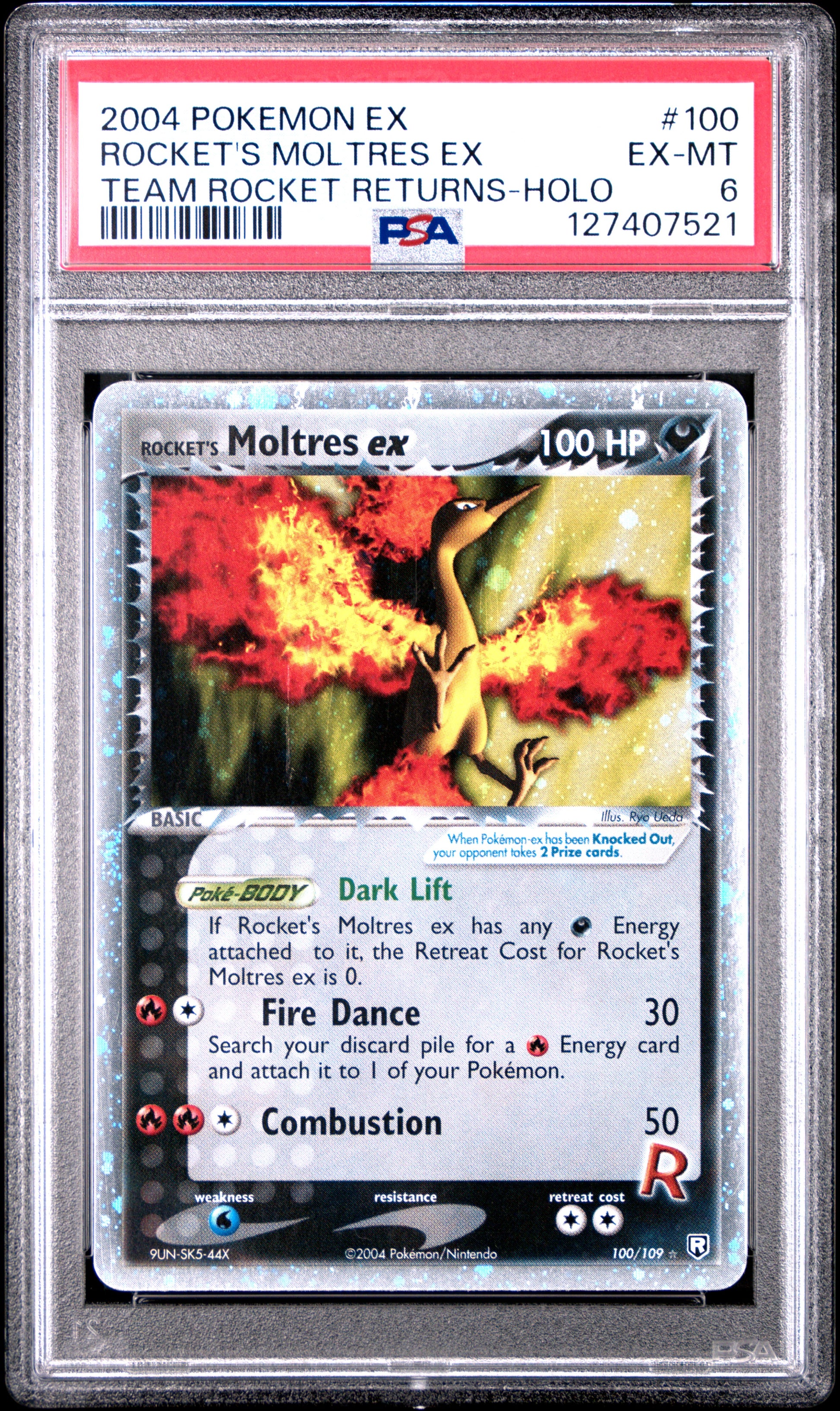 2004 Pokemon Ex Team Rocket Returns Rocket'S Moltres Ex #100 PSA 6