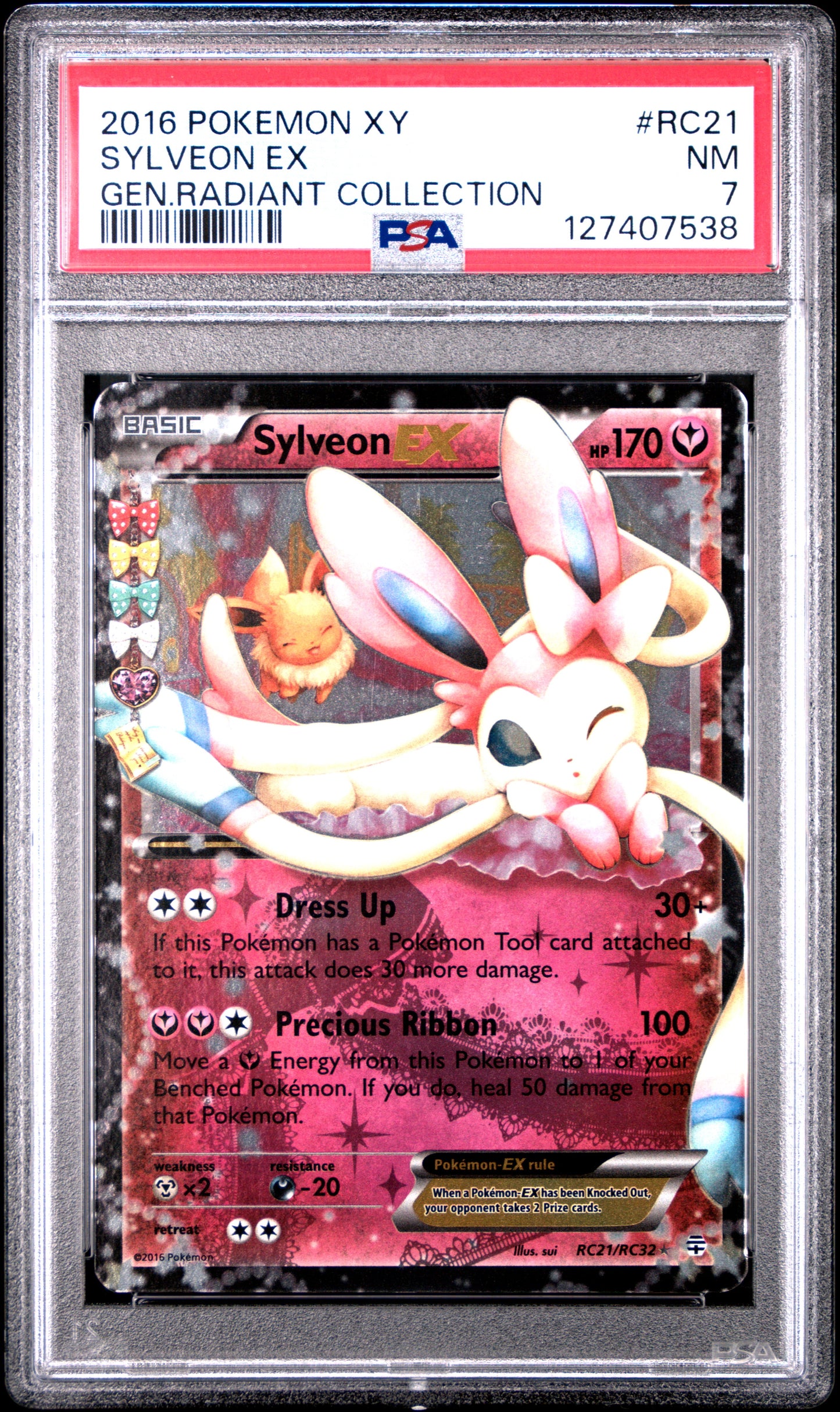 2016 Pokemon Xy Generations Radiant Collection Sylveon Ex #RC21 PSA 7