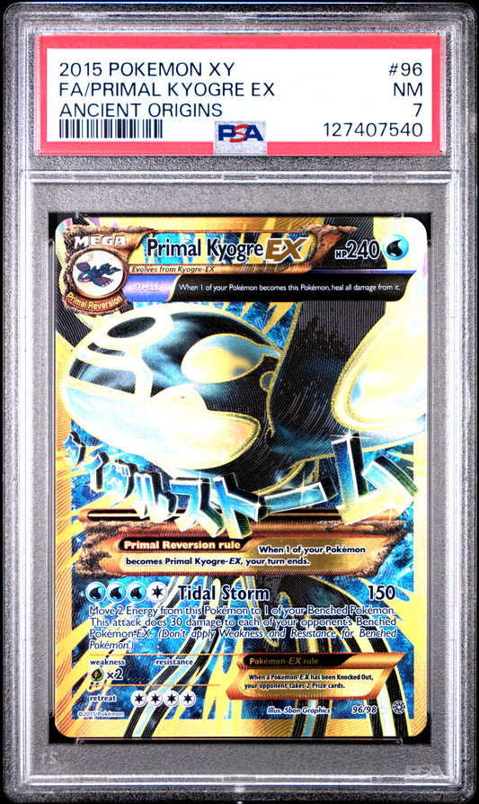 2015 Pokemon Xy Ancient Origins Fa/Primal Kyogre Ex #96 PSA 7