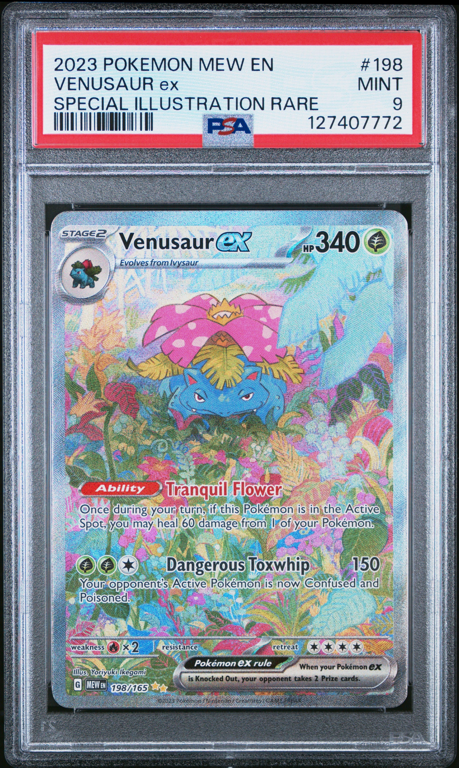 2023 Pokemon Mew En-151 Venusaur Ex #198 PSA 9