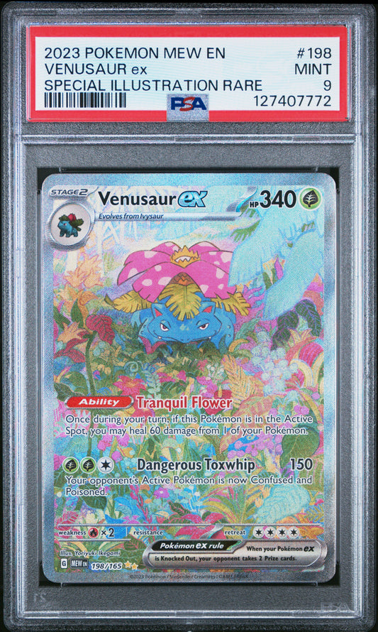 2023 Pokemon Mew En-151 Venusaur Ex #198 PSA 9