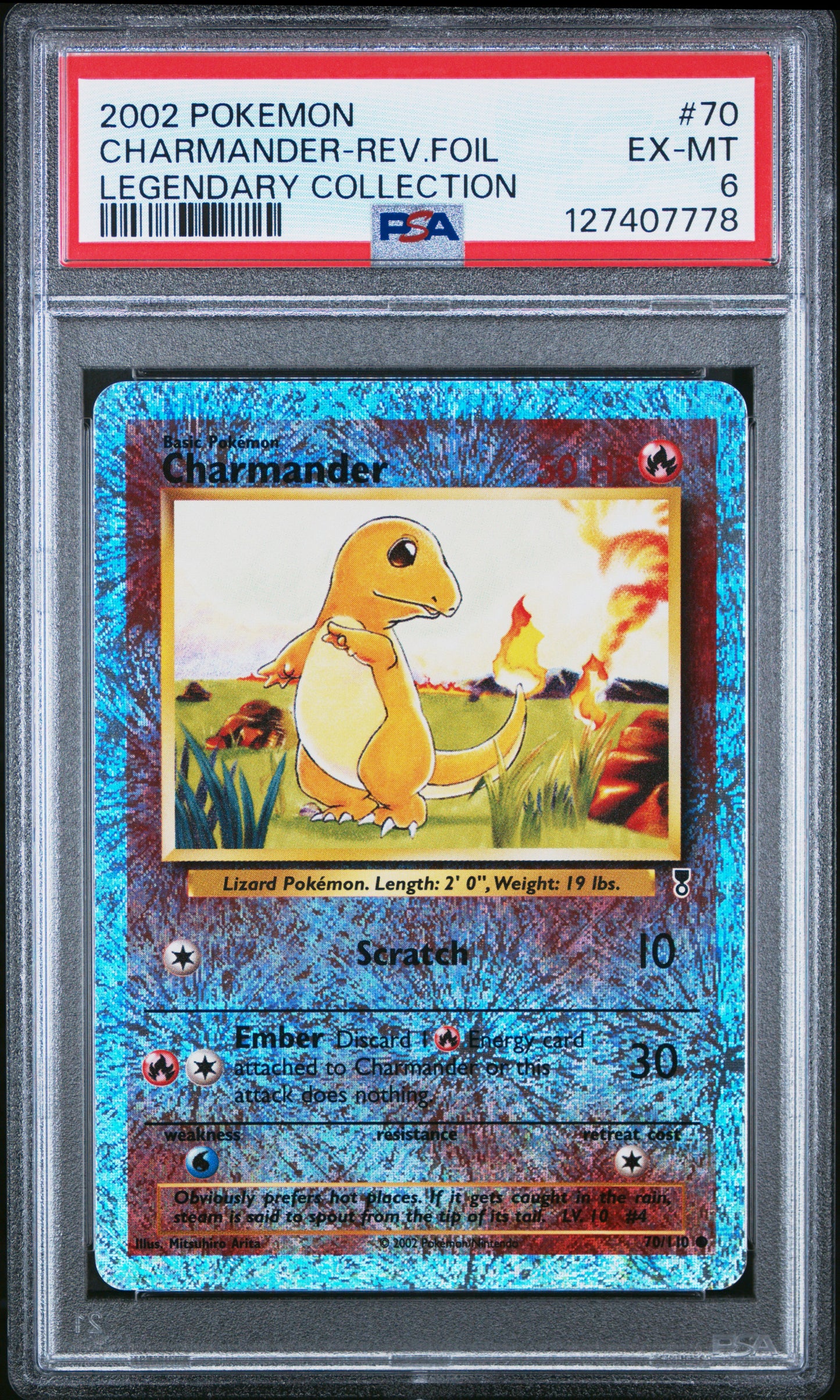 2002 Pokemon Legendary Collection Charmander-Rev.Foil #70 PSA 6
