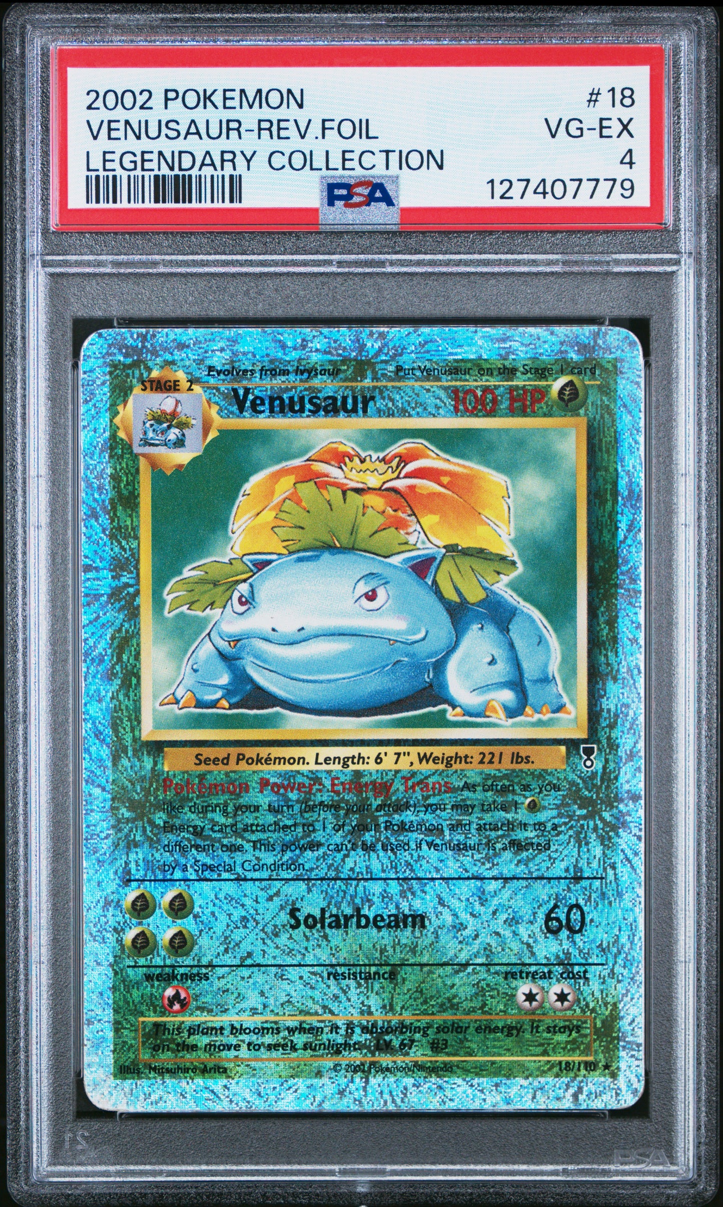 2002 Pokemon Legendary Collection Venusaur-Rev.Foil #18 PSA 4