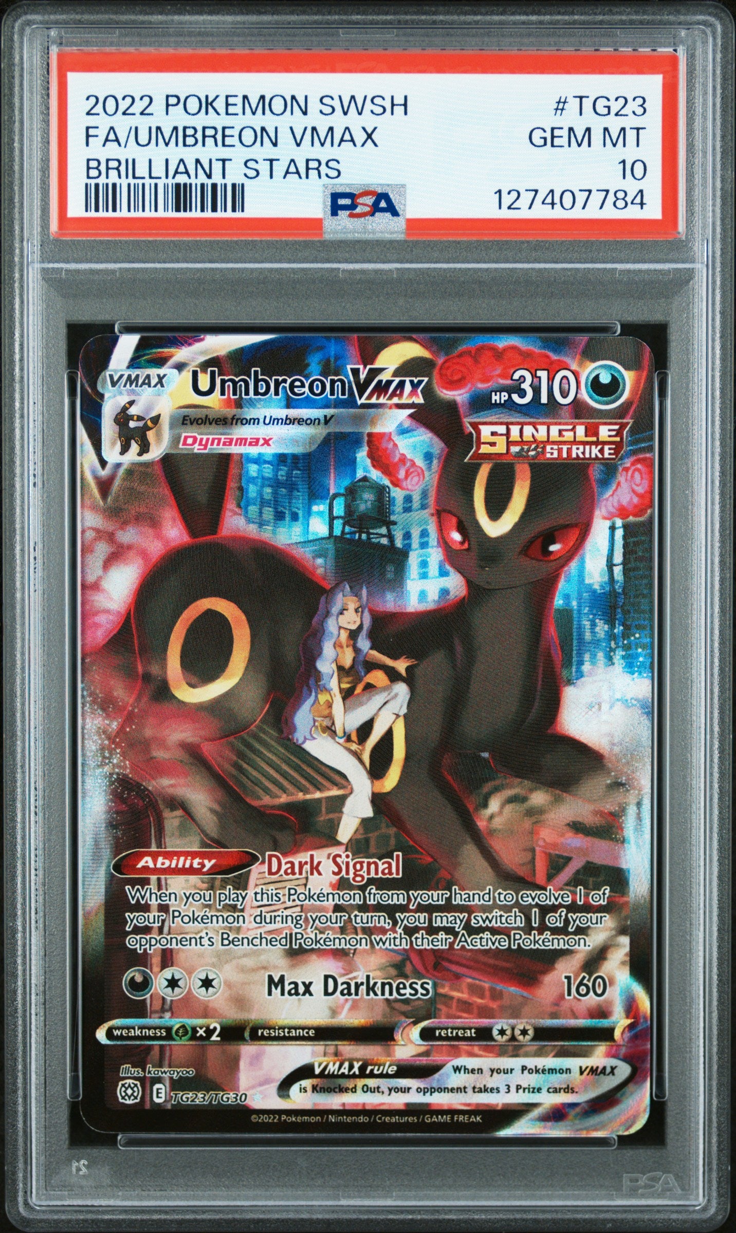 2022 Pokemon Sword & Shield Brilliant Stars Fa/Umbreon Vmax #TG23 PSA 10