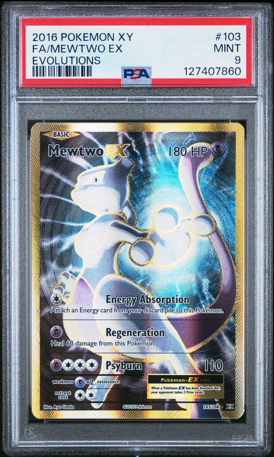 2016 Pokemon Xy Evolutions Fa/Mewtwo Ex #103 PSA 9