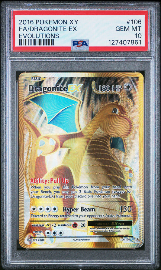 2016 Pokemon Xy Evolutions Fa/Dragonite Ex #106 PSA 10