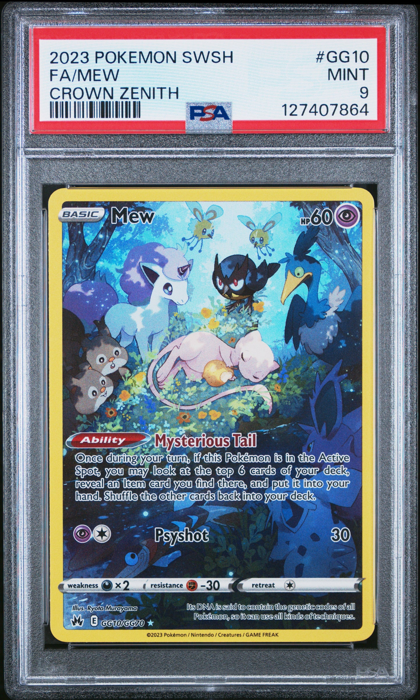 2023 Pokemon Sword And Shield Crown Zenith Fa/Mew #GG10 PSA 9