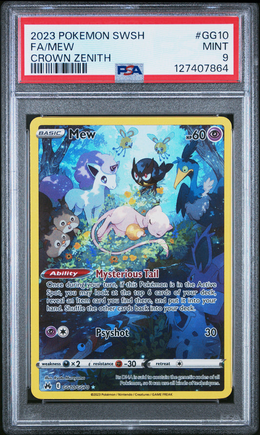 2023 Pokemon Sword And Shield Crown Zenith Fa/Mew #GG10 PSA 9