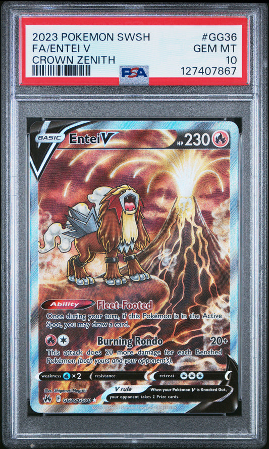 2023 Pokemon Sword And Shield Crown Zenith Fa/Entei V #GG36 PSA 10