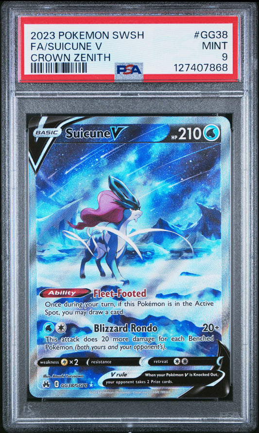 2023 Pokemon Sword And Shield Crown Zenith Fa/Suicune V #GG38 PSA 9
