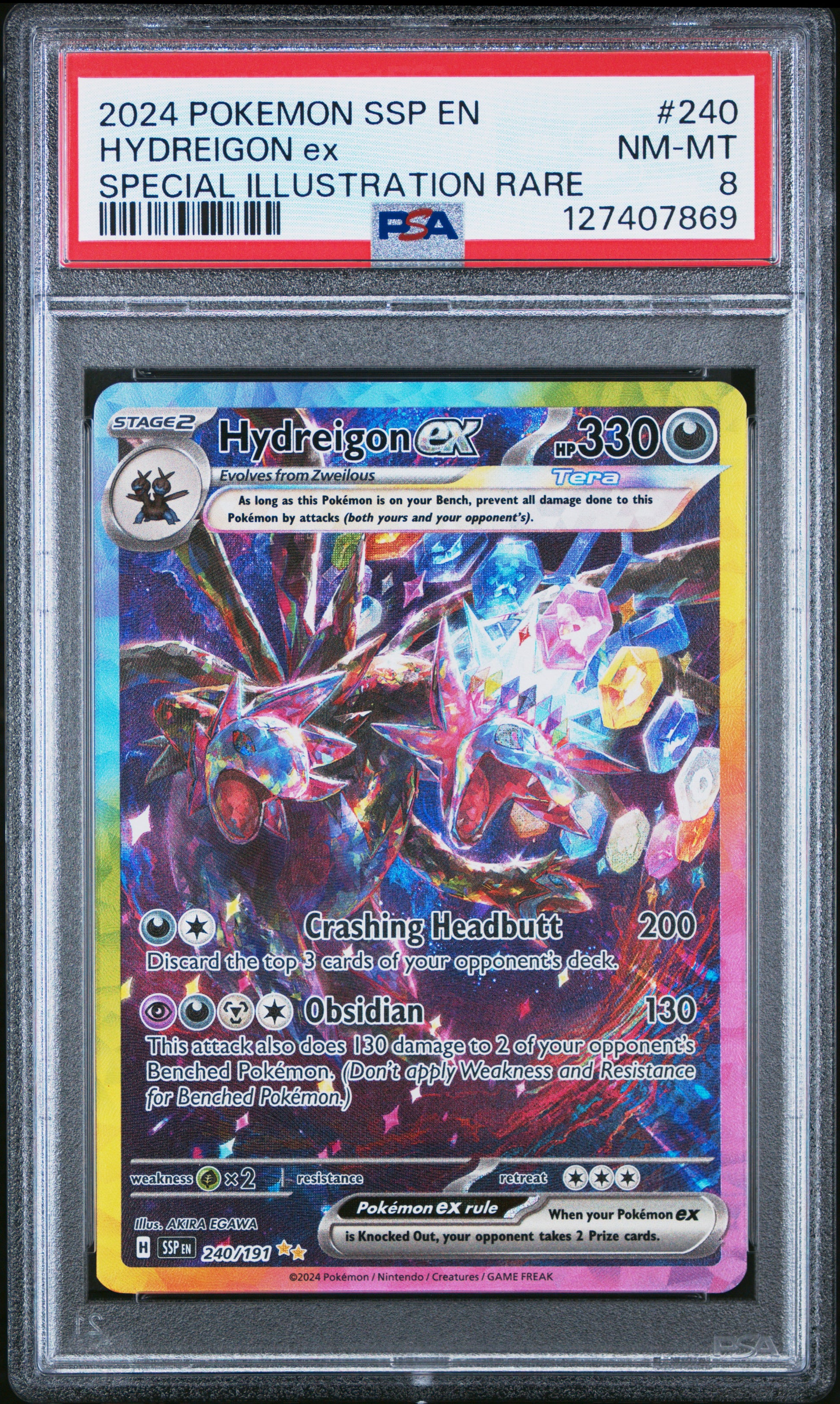2024 Pokemon Ssp En-Surging Sparks Hydreigon Ex #240 PSA 8